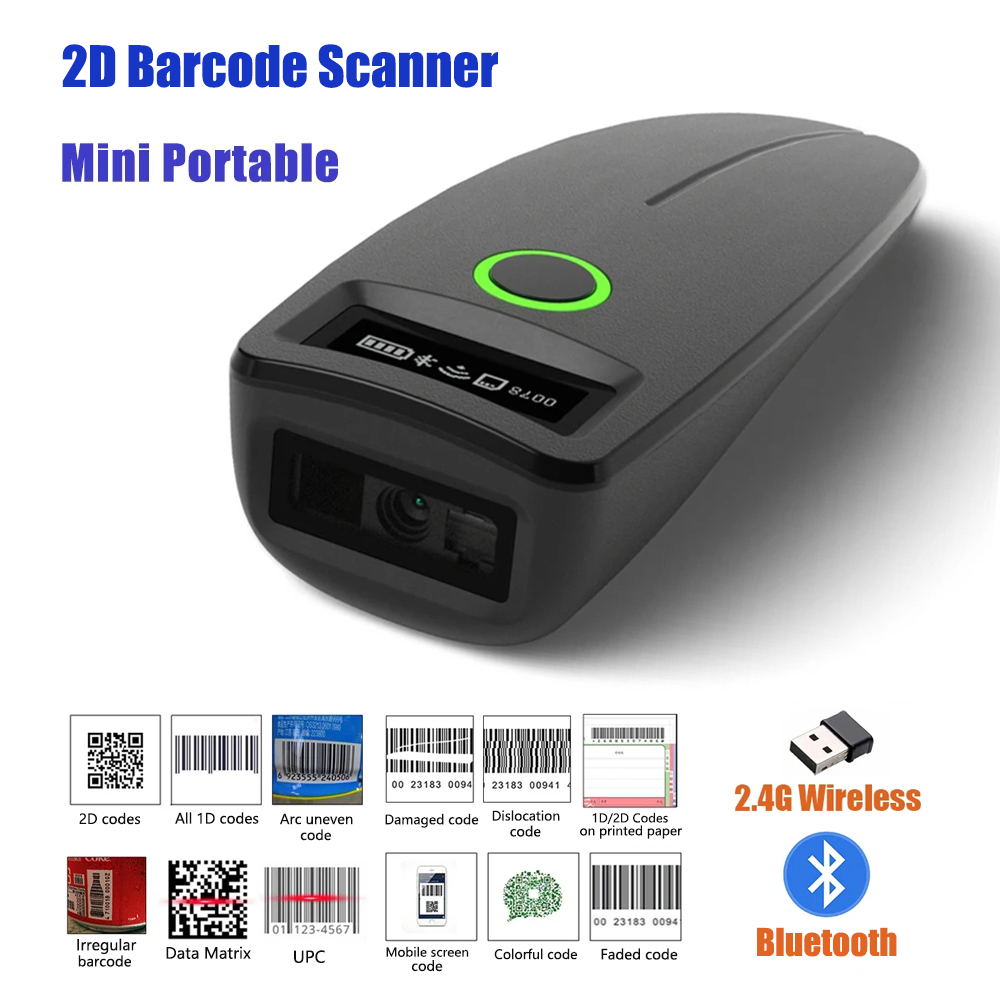 Document Scanner Portable - 2D Barcodescanner W7 Mini Draadloze Bluetooth