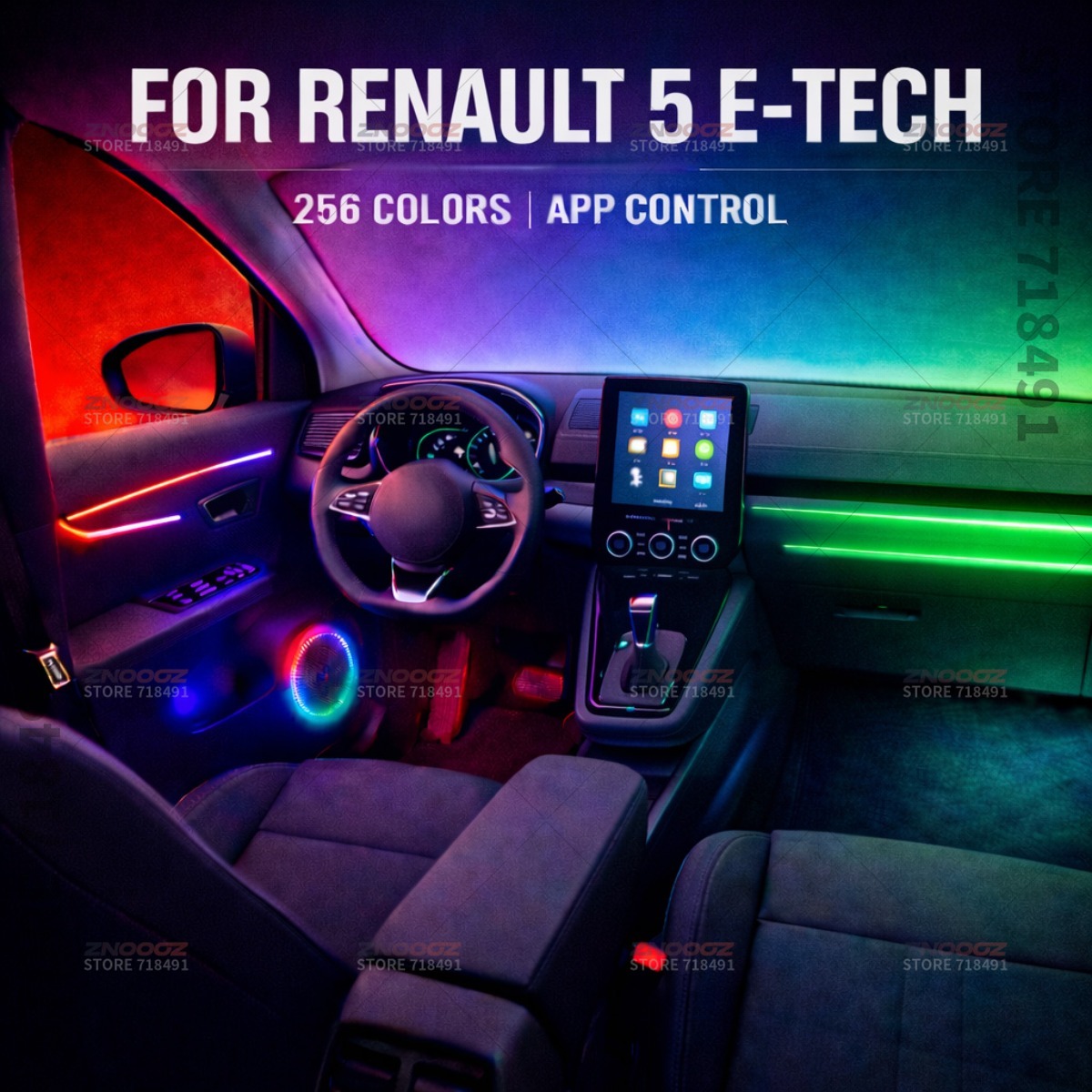 Tech Accessories Renault - 22in1 RGB Auto-interieur Acryl Auto Omgevingslichten