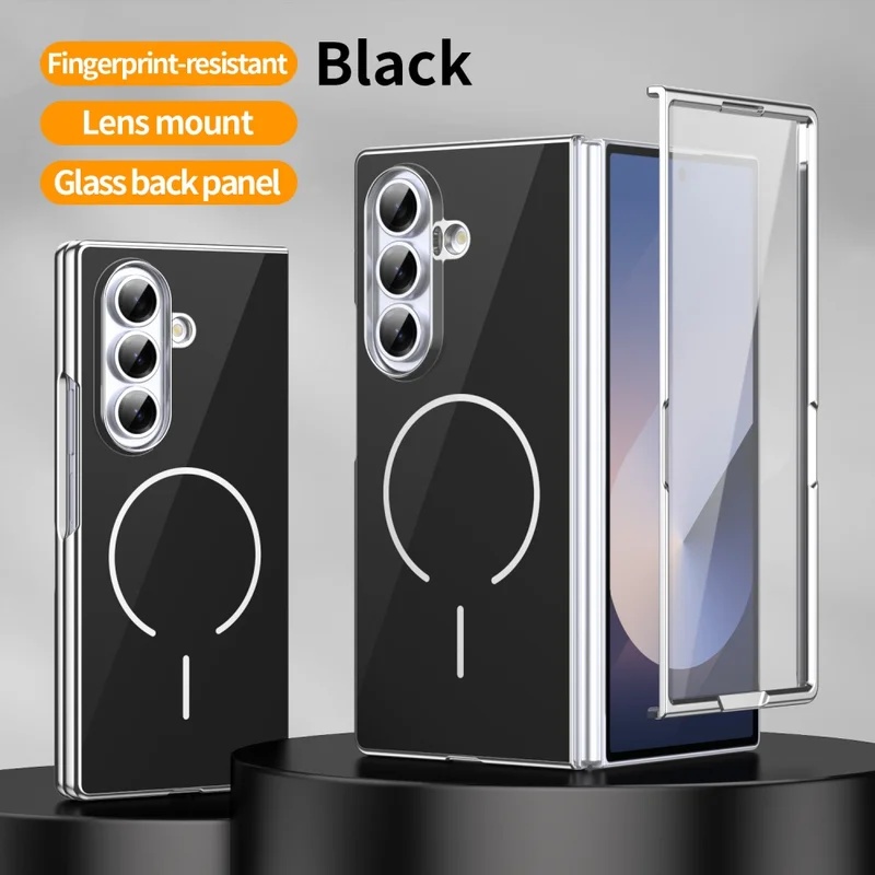 Tech Accessories Designer - Glazen Magnetische Opvouwbare Telefoonhoes voor Samsung