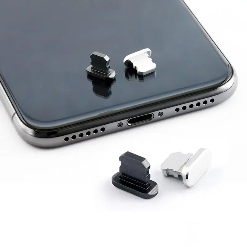 Tech Accessories Phone - 2 stuks metalen stofkapjes oplaadpoort stofkapjes
