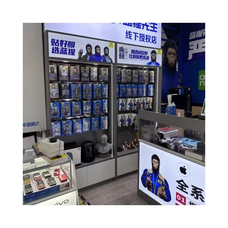 Tech Accessories Kiosk - Aangepaste moderne accessoires, zacht LED-scherm, vitrine,