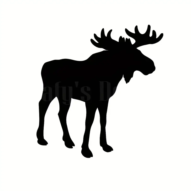 Tech Accessories Designer - Moose Silhouette waterdichte duurzame vinylstickers zwart