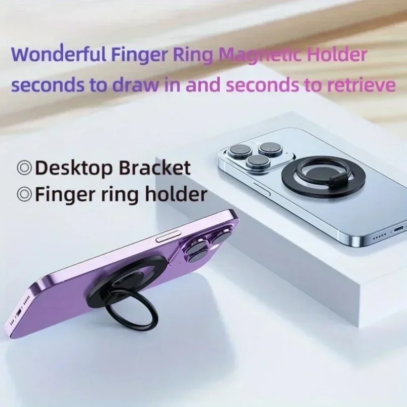 Phone Stand Aluminum - Dubbelzijdige Magnetische Telefoonstandaard 360 ° Draaibare