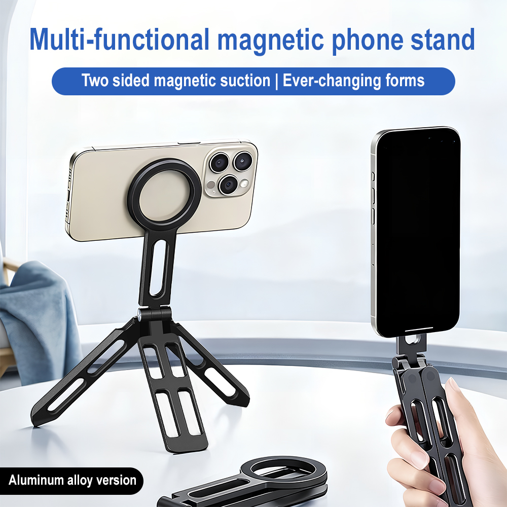 Phone Stand Aluminum - Magnetische telefoonhouder Vierassige 360° ° Draaibare