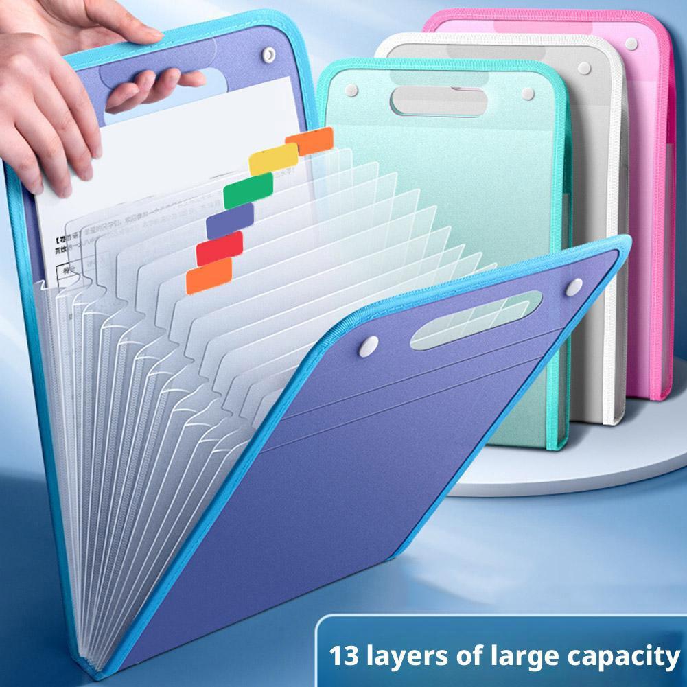 Document Scanner Portable - 13 zakmappen, draagbaar A4 Letter-formaat, Macaron-kleur,