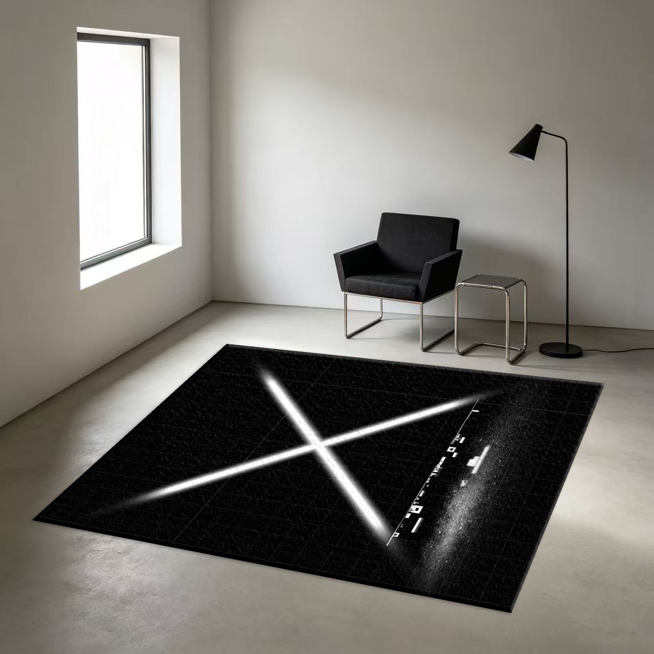 Zwart raster met gloeiende X's - Tech X recensie en prijs